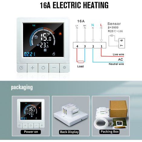 – Programmierbarer Wlan-digitalthermostat Mit Lcd-display – Ntc-sensor – Wöchentliche Programmierung – Kindersicherung – Einfache Installation
