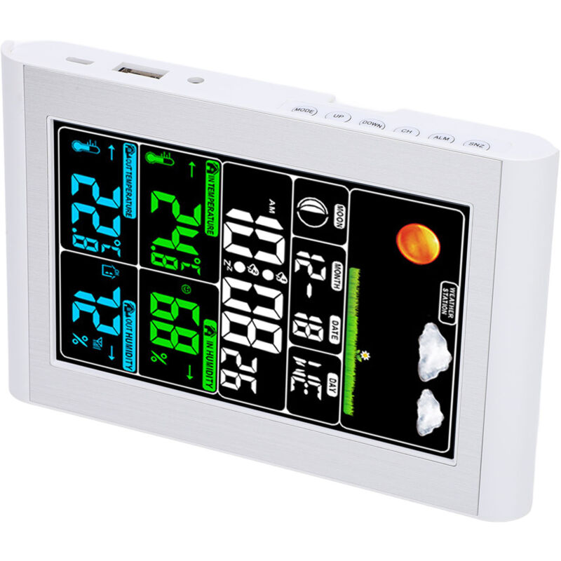 Digitale Wandwetteruhr, Gartenüberwachung, Innen- Und Außentemperatur, Hygrometer