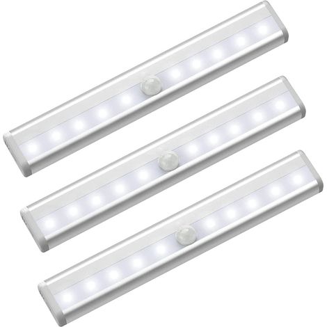 Schrankleuchte, 3-teiliges Schranklampen-set, 10 Led-leuchten, Kabellos, Magnetisch, Bewegungssensor, Notarbeitsleuchte