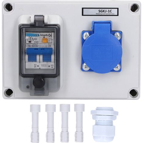 Garosa Abs-steckdose 230v 40a Rcd, Selbstumzäunende Abdeckung Ip54, Für Park, Garten, Garage, Toilette.