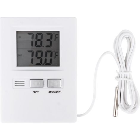 Kabelgebundenes Digitalthermometer Für Den Innen- Und Außenbereich Mit Sensorkabel Und Lcd-display, Batteriebetrieben, Für Zuhause, Büro Und Restaurant