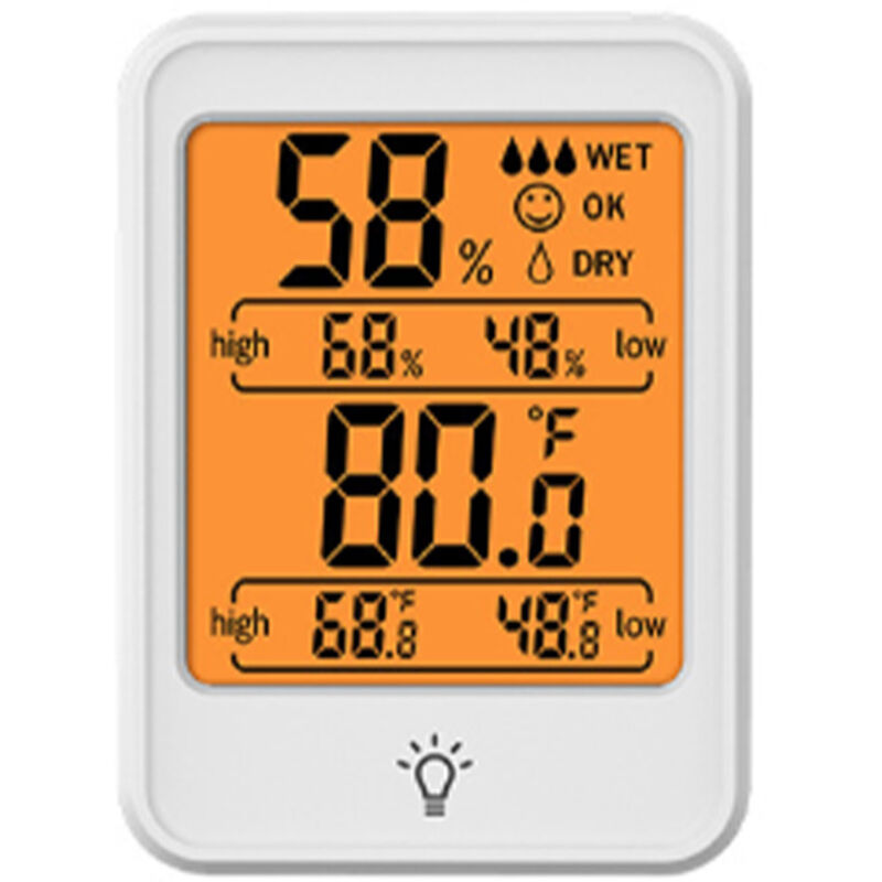 Digitales Innenthermometer Mit Hygrometer Und Hintergrundbeleuchtung Für Gewächshäuser (weiß)