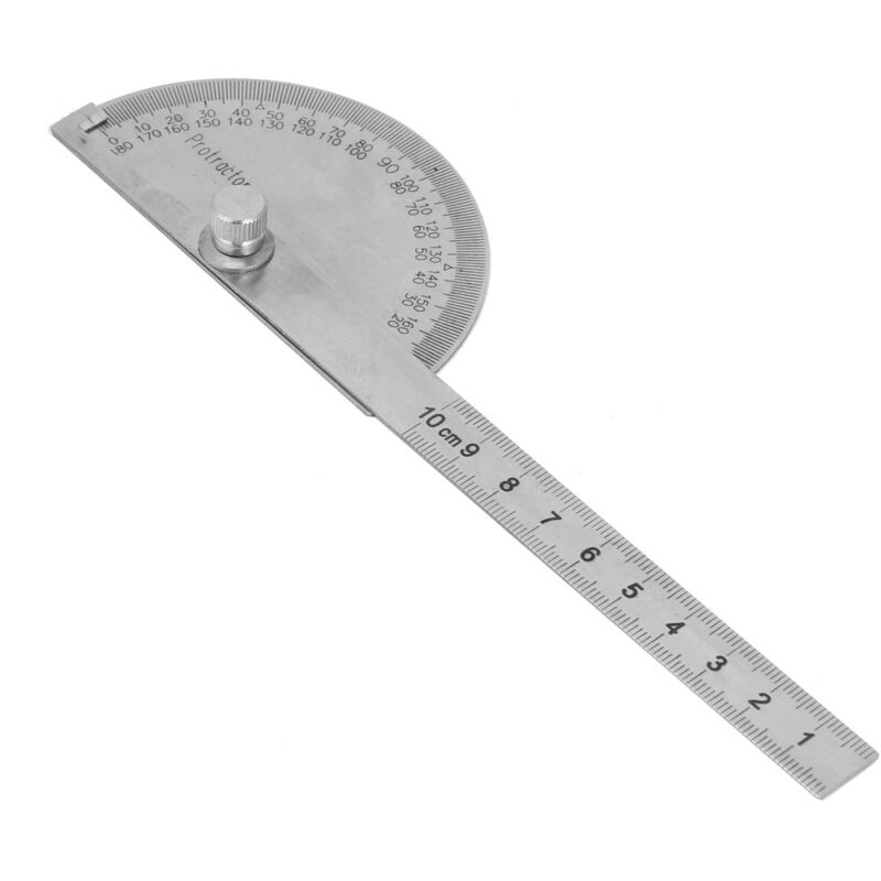 Winkelmesser, Drehbarer Winkelmesser, 180-grad-winkelmesser Aus Edelstahl, Messlineal (1) Lineal Und Messstab