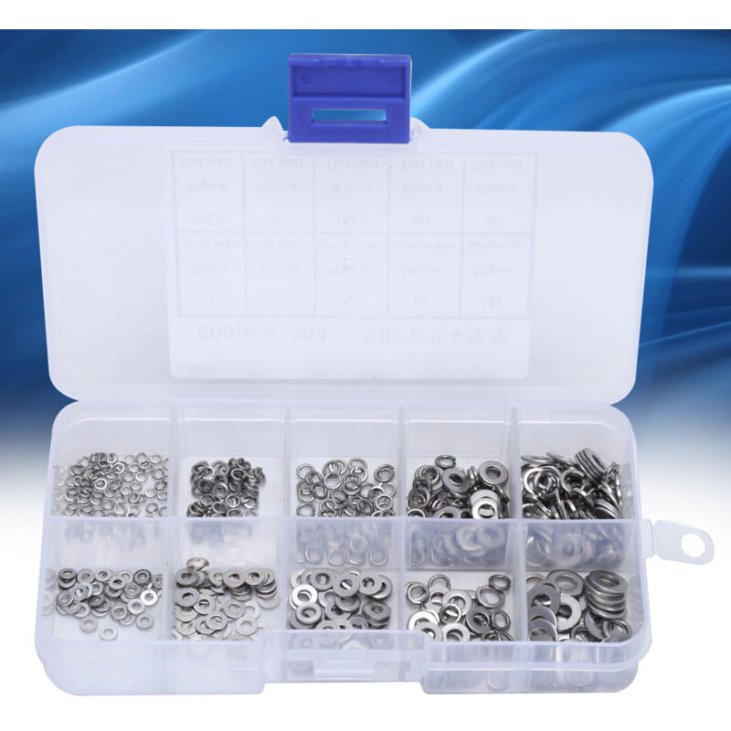 500-teiliges Set Aus Unterlegscheiben Und Federdichtungen Aus Edelstahl, M1,6, M2, M2,5, M3 Und M4