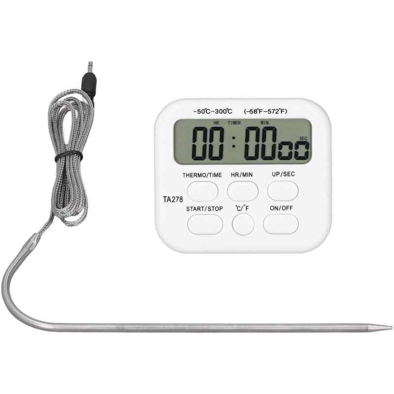 Digitales Küchenthermometer Mit Alarmfunktion, Grillthermometer, Kabellos, Multifunktionales Display Für Lebensmittel