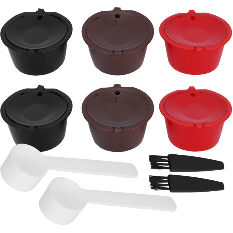Wiederverwendbarer, Nachfüllbarer Kaffeekapsel-filterbecher Mit Kaffeezubehör, Inklusive Löffel- Und Pinselset Für Dolce Gusto