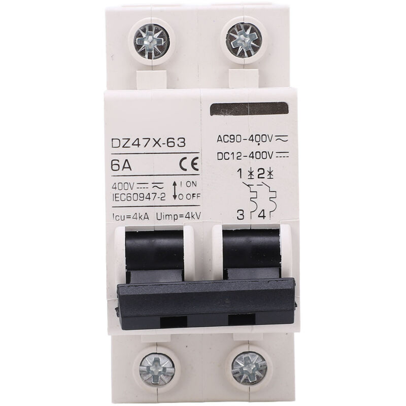 Miniatur-ac/dc-2p-6a-400v-leistungsschalter, Din-schienen-trennschalter Für Solar-pv-systeme Dz47x 63, Bipolarer Leistungsschalter