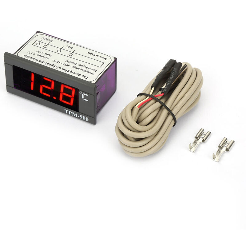 – Digitaler Temperaturregler (220 V) – Übersichtliches Led-display – Messbereich: -40 °c Bis +110 °c – Genauigkeit: ± 1 °c – Einfache Installation – Tpm-900