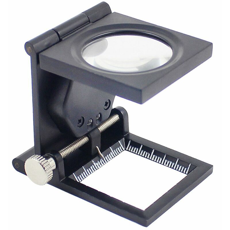 10-fache Vergrößerungslupe Mit Fächern, Led-beleuchtung, Faltbare Tischlupe, Arbeitslupe, Lupe Für Senioren, Inspektion, Reparatur, Basteln Und Hobbys, Schwarz, Sohle