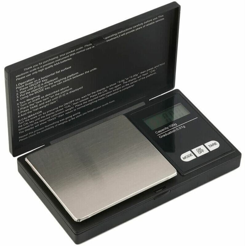 Tragbare Digitale Waage, 1000 G, Genauigkeit 0,1 G, Mini-digitalwaage Im Taschenformat, Tara-funktion, Lcd-bildschirm