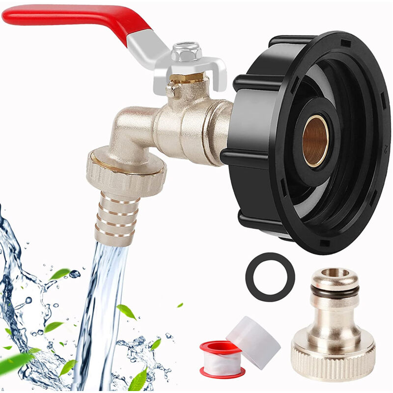 – 1/2"-ibc-containeradapter – Grobgewinde S60x6 – Korrosionsbeständiges Messing – Perfekte Abdichtung Für Gartenwasserhahn