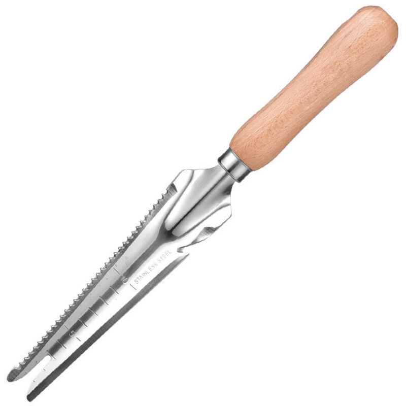Handspaten Aus Edelstahl Mit Holzgriff, 33 Cm Langes Gartenwerkzeug Zum Jäten Von Gras