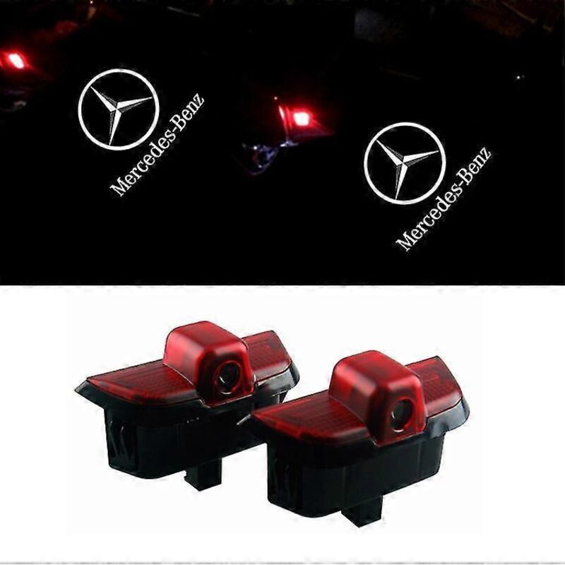 Crea – Led-einstiegsleuchten Für Mercedes-benz C-klasse W204 – 12–24 V Dc – Beleuchtetes Logo – Einfache Installation – 2er-set