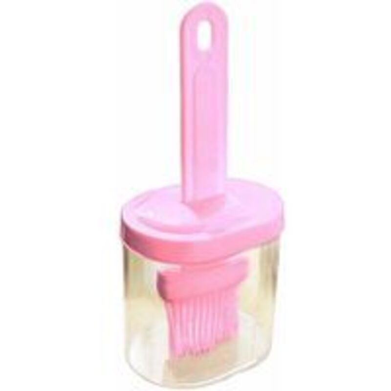 Silikon-ölflaschenbürste, Ölflaschenbürste, Tragbarer Silikonpinsel, Ölspender, Grillpinsel (rosa)