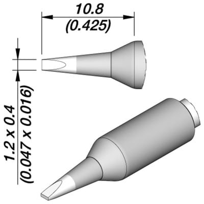 Lötspitze Serie C245E, C245158E/1,2 x 0,4mm, Meißelform