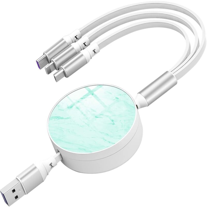 66w 1 M Langes, Einziehbares Multi-in-1-ultraschnellladekabel (ip/usb-c/micro-usb, 6a)