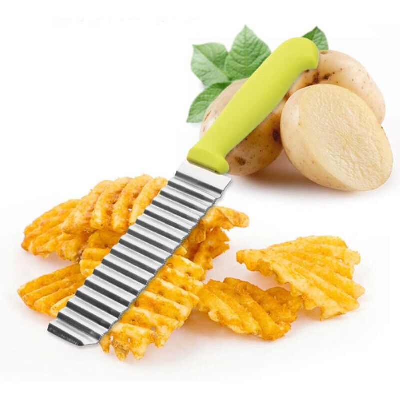 Kartoffelschneider Aus Edelstahl, Multifunktionales Wellenmesser Für Pommes Frites, Wellenschneider, Küchenhelfer Für Gemüse, Gurken Und Obst – Fei Yu