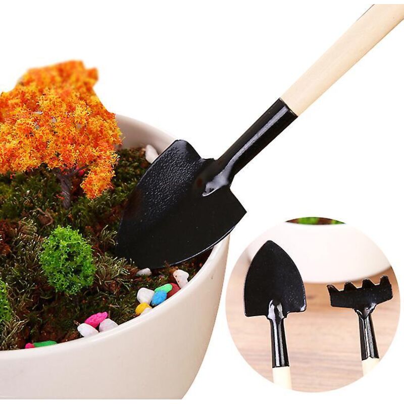 3-teiliges Gartengeräte-set: Mini-schaufel/rechen Für Blumentöpfe
