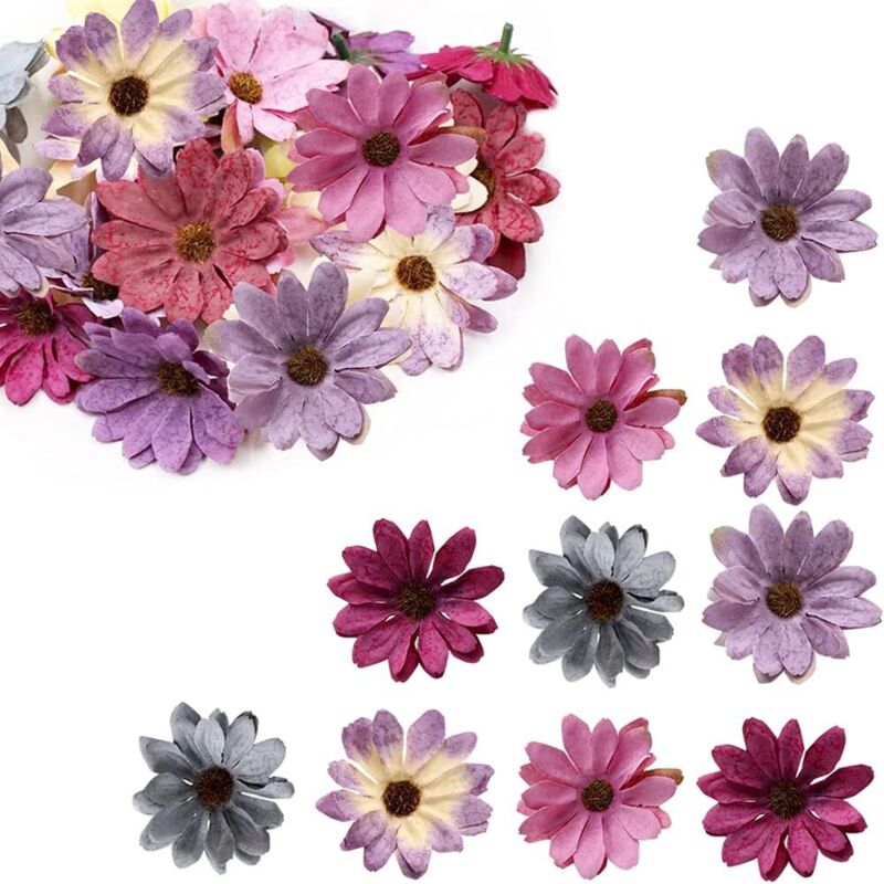 50 Künstliche Blumenköpfe Für Bastelarbeiten, Verstreute Blumen, Dekorative Seiden-gänseblümchenköpfe, Dekorative Blumenköpfe - Fei Yu