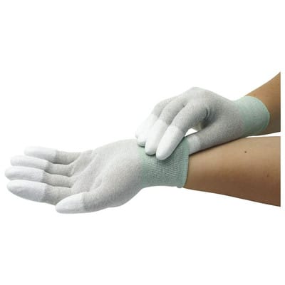 Handschuhe, PU-beschichtete Fingerkuppen, ESD, L, Kupferfaden