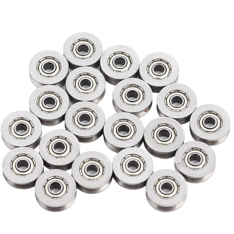 Elprico V-nut-kugellager, 20 Stück V623zz 3x12x4mm Doppelt Abgedichtete V-nut-riemenscheibenkugellager Für Linearführungssysteme
