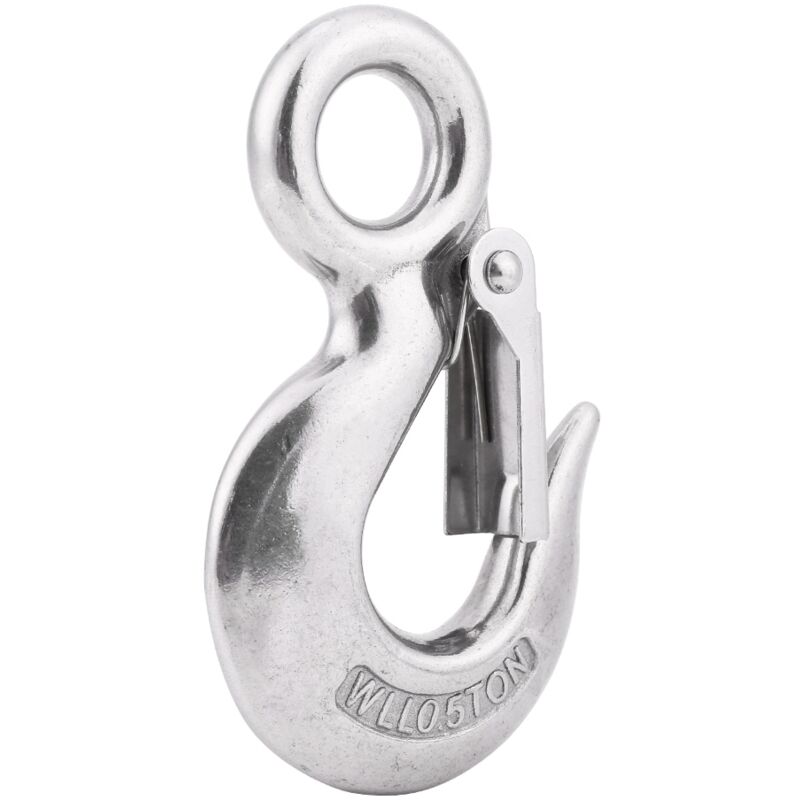 Aramox Rundösen-karabinerhaken, Runder Karabinerhaken, Edelstahl-karabinerhaken Mit Echtem Drehbarem Rundösenclip (90 Mm/0,5 T).