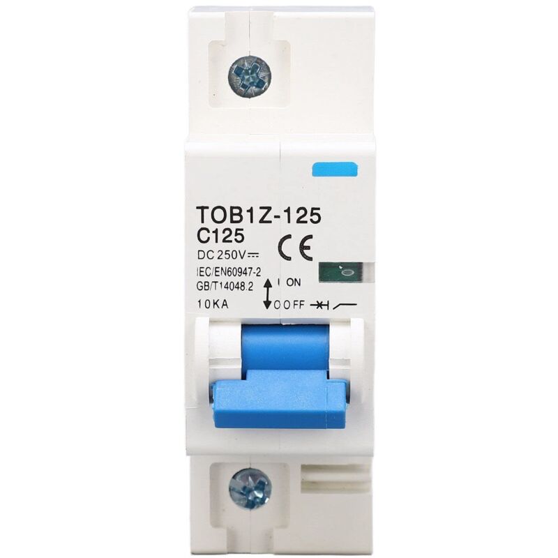 Miniatur-gleichstrom-leistungsschalter, 1-polig, 125 A Dc 250 V, Din-schienenmontage Für Solar-pv-systeme Tob1z 125 C125, Din-schienenmontage