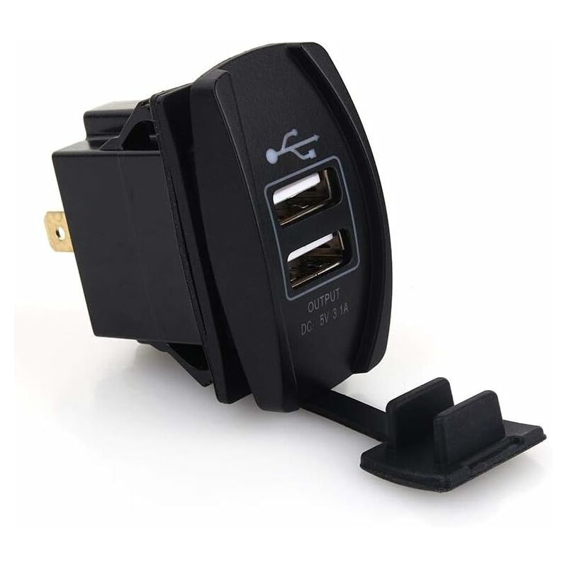 5v 3,1a 2-port Universal-schnellladegerät Mit Usb-anschluss, Dc 12v-24v, Motorrad-usb-stecker, Blaue Led Für Auto, Motorrad, Boot