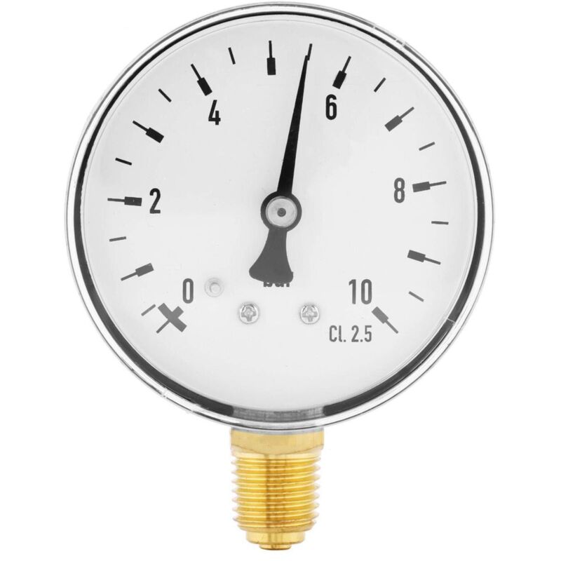 1/4"-npt-manometer, Vakuummeter Für Luft, Öl, Wasser Und Gas, 0–10 Bar, Vakuummeteranschluss Für Öl, Luft, Wasser Und Gas