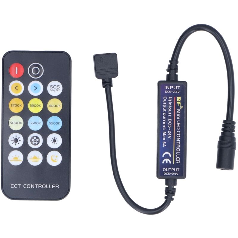 Mini-rf-dimmer Mit Led-farbtemperaturregler Und 17 Tasten Für Led-streifenbeleuchtung, Geeignet Für Heim-ktv