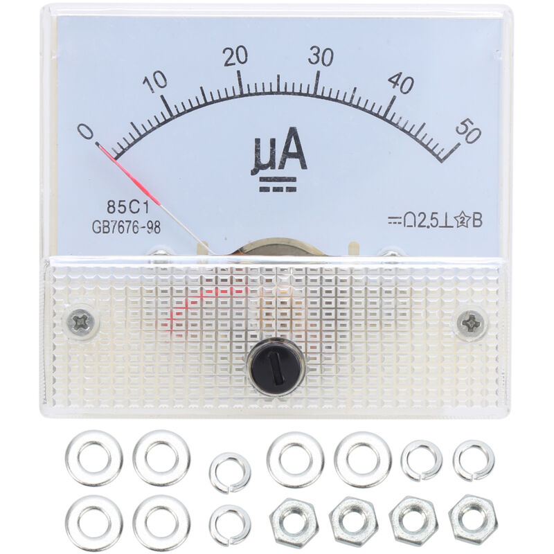 Cocoarm Zeigeramperemeter 85c1 A Dc 0-50ua, Abs-material, Gut Ablesbares Zifferblatt, Präzise Strommessung Für Spannungsstabilisatoren Und Stromverteilungssysteme.