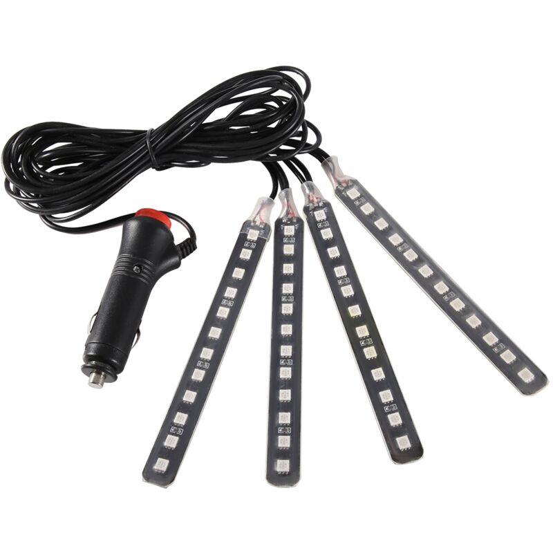 12v 4x 12smd Rgb-led-innenraumbeleuchtung Für Fahrzeuge Mit Fernbedienung (blaue Beleuchtung)