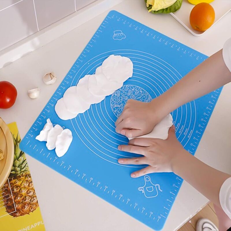 Silikon-backmatte, Rutschfeste Backmatte, Ausrollmatte, Arbeitsmatte 50 X 40 Cm Für Pizzateig, Bpa-frei (blau) – Fei Yu