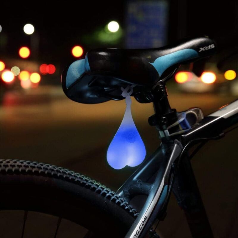 Herzförmige Led-warnleuchten Aus Silikon Für Fahrräder – Wasserdicht – Fahrrad-rücklicht – Blaues Licht – Fei Yu