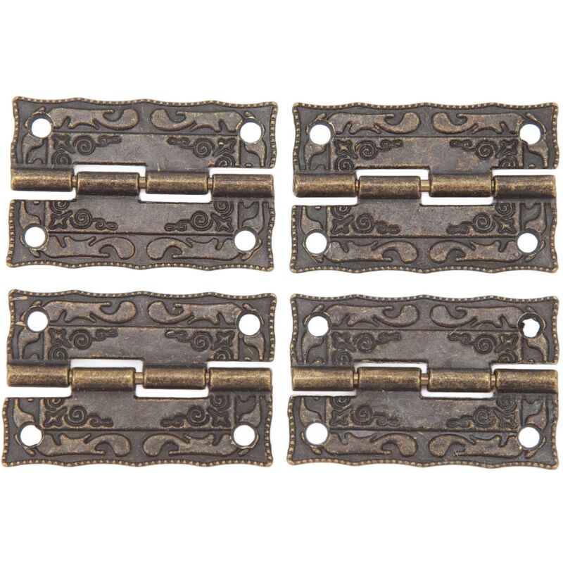Set Mit 20 Antiken Klappscharnieren, Dekorative Retro-scharniere Aus Bronzefarbener Zinklegierung Mit Schrauben Für Schmuckkästchen Aus Holz