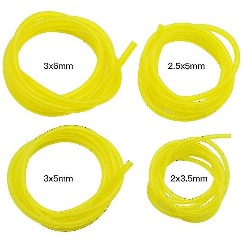 Stück Benzinschläuche, Länge 1,5 M, Universeller Kraftstoffschlauch, Transparent Gelb, Für Gartengeräte Wie Laubbläser, Trimmer, Kettensägen Und Rasenmäher.
