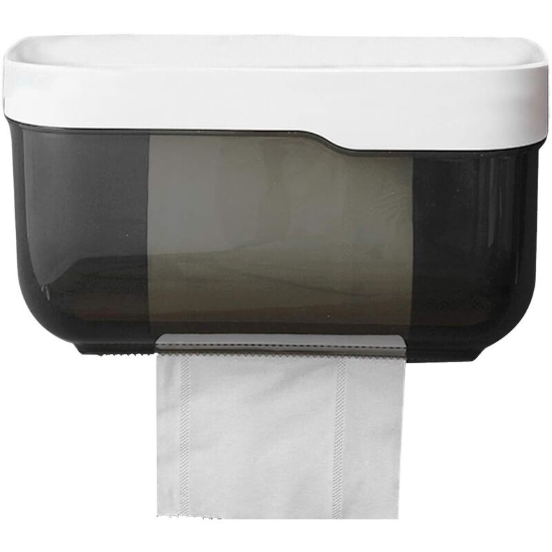 Selbstklebender Toilettenpapierhalter, Wasserdichter Wandspender, Bohrfreier Toilettenpapierspender (grau Tuba) - Fei Yu