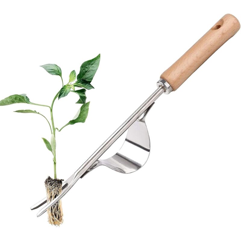 Handunkrautstecher Aus Edelstahl Mit Holzgriff Für Schnelles Jäten In Garten Und Erde. Y-förmiger Jätkegel – Fei Yu