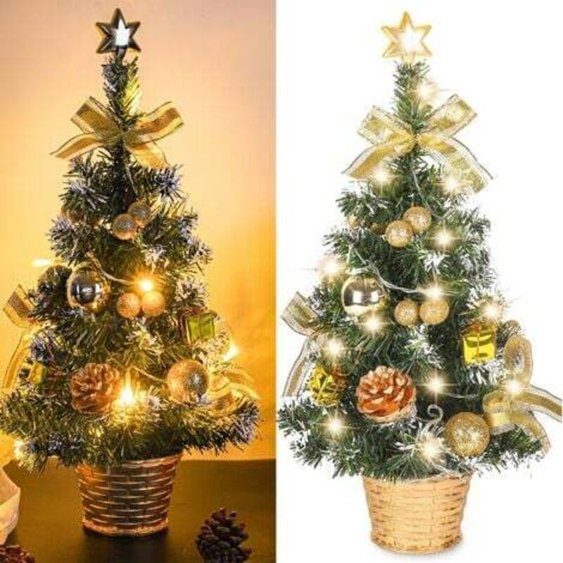 Crea – Beleuchteter Mini-weihnachtsbaum 40 Cm – Tischdekoration Für Büro Und Bar – Umweltfreundliches Pvc – Integrierte Led-beleuchtung