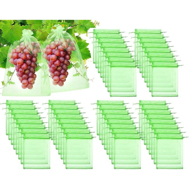 – Packung Mit 100 Obstschutzbeuteln, 7 X 9 Cm – Strapazierfähiges Organzamaterial, Schützt Vor Wespen Und Vögeln – Wiederverwendbar Und Maschinenwaschbar – 100 Stück