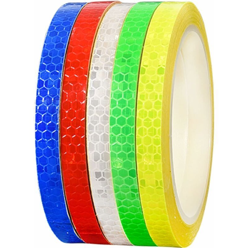 Reflektierendes Klebeband, 5 Rollen, Selbstklebender Reflektorstreifen, 40 Meter, Sicherheitsreflektor, Selbstklebendes Warn- Und Sichtbarkeits-reflexband Für Auto, Motorrad, Fahrrad, Nacht (1 Cm X 8