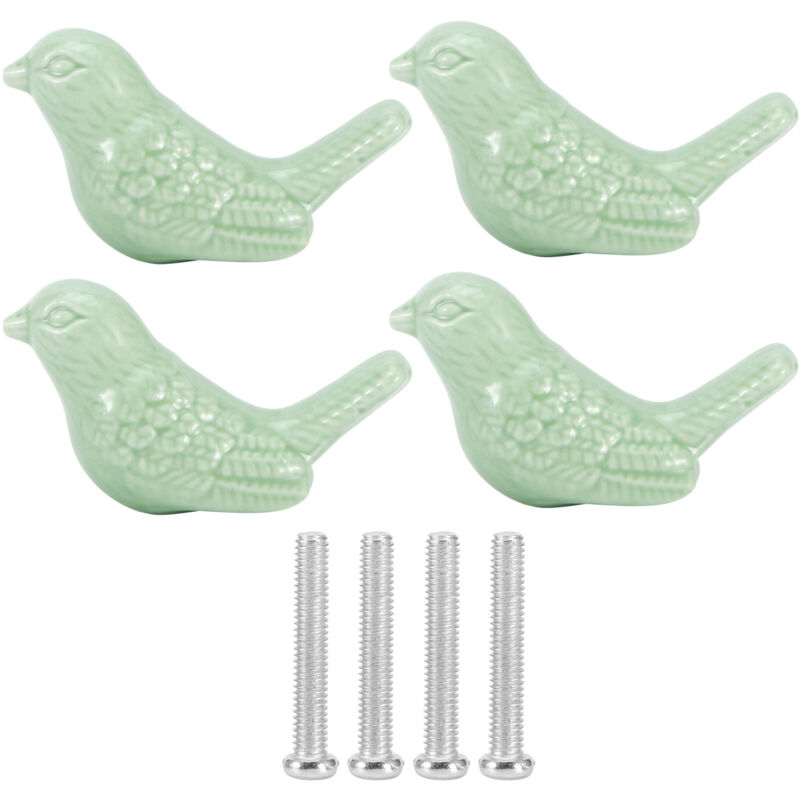Hztyyier Vogelförmige Keramikknöpfe, Schrankgriffe, 4er-set, Hübsches, Künstlerisches Design Für Schränke, Schubladen Und Kleiderschränke, Aus Keramik (grün)
