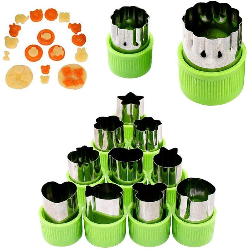 Professionelles Ausstechformen-set Für Gemüse, 12 Edelstahl-ausstecher Für Kuchen, Kekse, Sushi Und Obst (12 Verschiedene Designs) – Fei Yu