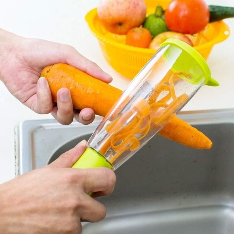 Gemüseschäler Mit Behälter, Ultrascharfer Edelstahlschäler, Spülmaschinenfester Julienne-schäler Für Gemüse - Fei Yu