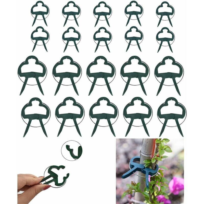 Set Mit 20 Verstellbaren Gartenclips, Wiederverwendbare Pflanzenbinder, Halterungen Für Gartengeräte Wie Kletterpflanzen, Gemüse Und Tomaten
