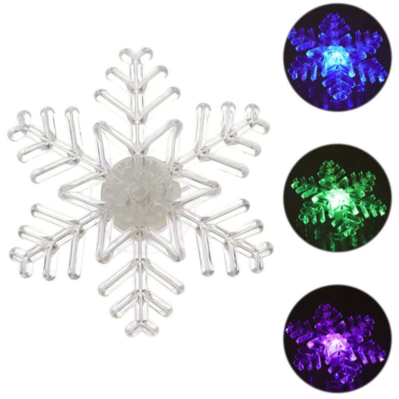 Schneeflocken-lichterkette Mit Saugnäpfen, 5 Stück, Bunte Leds, Für Weihnachtsfeiern, Fenster- Und Wanddekoration