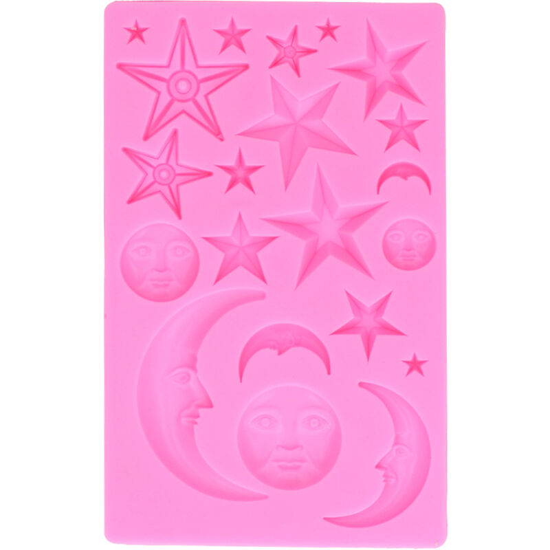 Silikonform In Stern- Und Mondform, Ideal Für Schokoladenkuchen, Fondant, Backzubehör (pink)