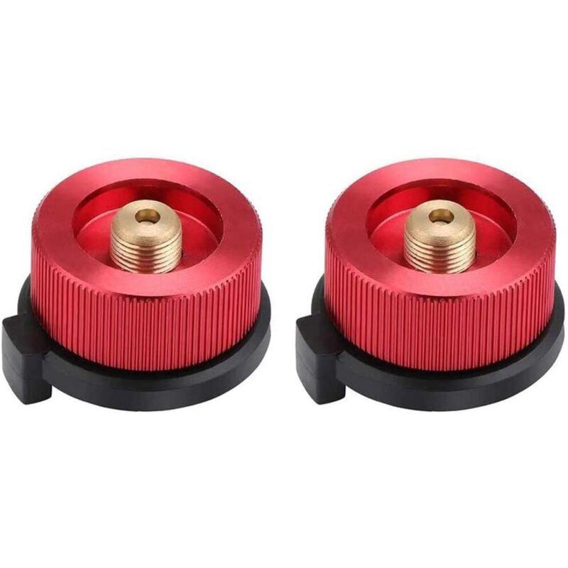 Campingkocheranschluss, 2-teiliger Campinggasadapter, Gaskanisteradapter, Kocheranschluss Für Campingkocherbrenner (rot) - Fei Yu