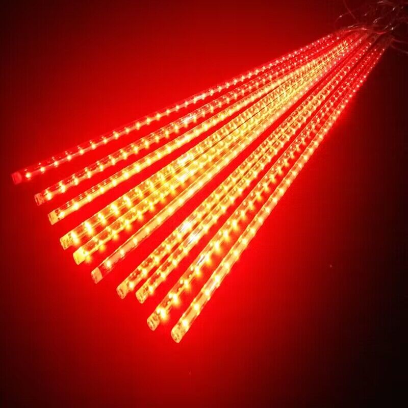 Crea Outdoor-weihnachtsbeleuchtung, 30 Cm, 10 Röhren, 240 Led-lichterkette, Wasserdicht, Verbindbar Für Weihnachtsdekoration (rot)