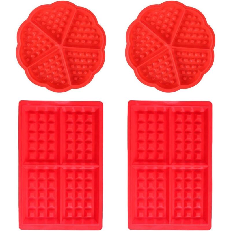 Silikon-waffelform-backset – Antihaft-waffelbackblech, Quadratische Und Herzförmige Muffin- Und Keksformen, 4-teilig – Fei Yu